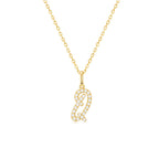 Classic Script Initial Necklace Yellow Gold (Q) - Eclat by Oui