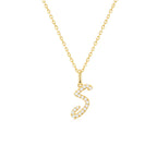 Classic Script Initial Necklace Yellow Gold (S) - Eclat by Oui