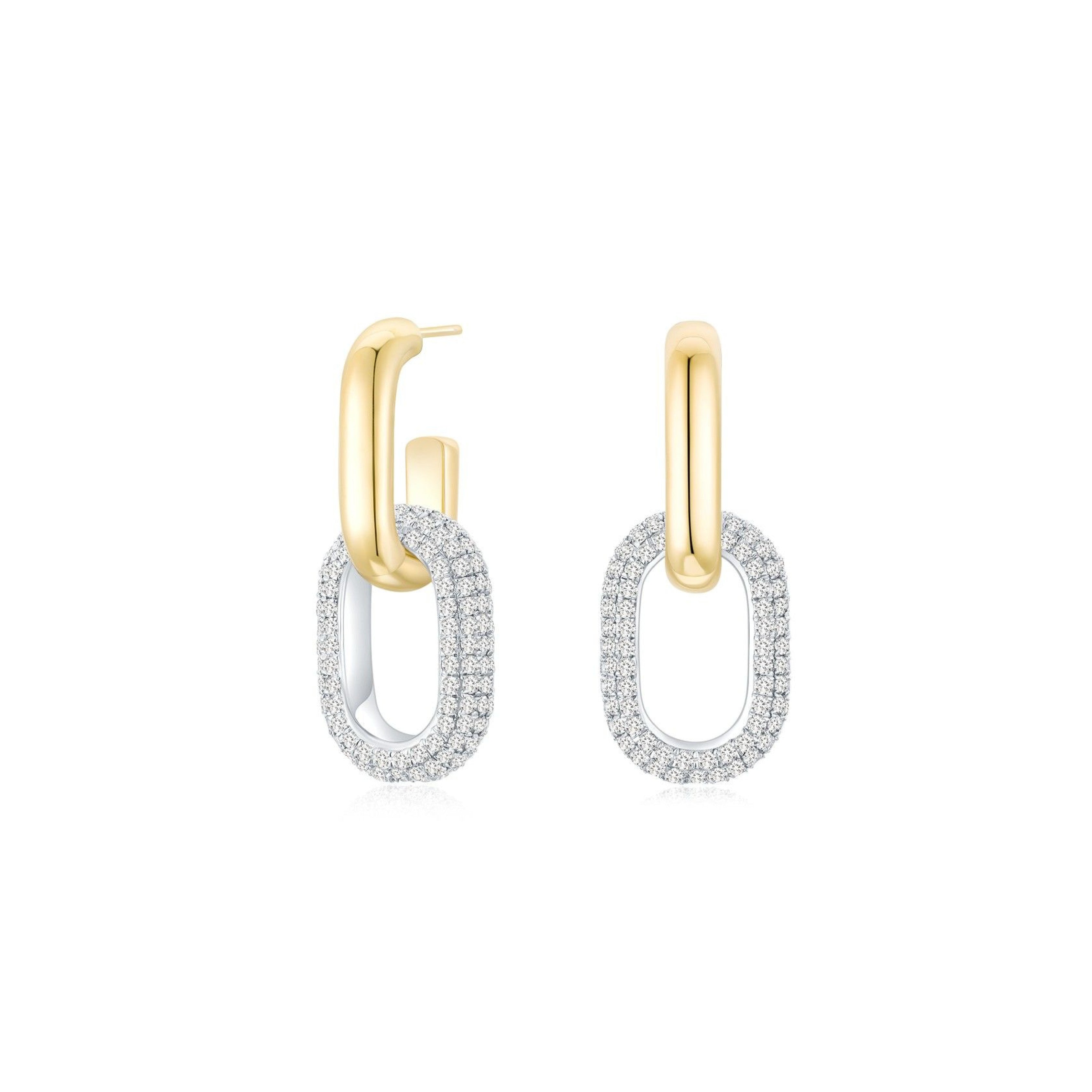 Detachable Cloud Link Earrings (Gold + Pave) - Eclat by Oui