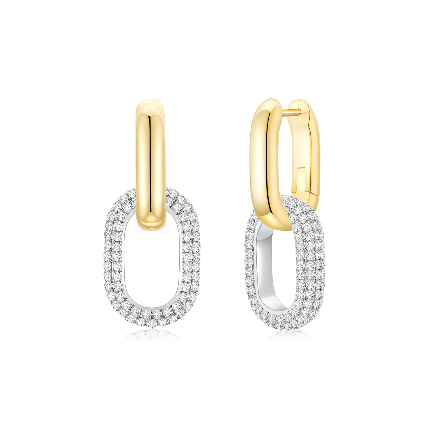Cloud Puff® Detachable Link Earrings (Gold + Pave) (New Setting) - Eclat by Oui