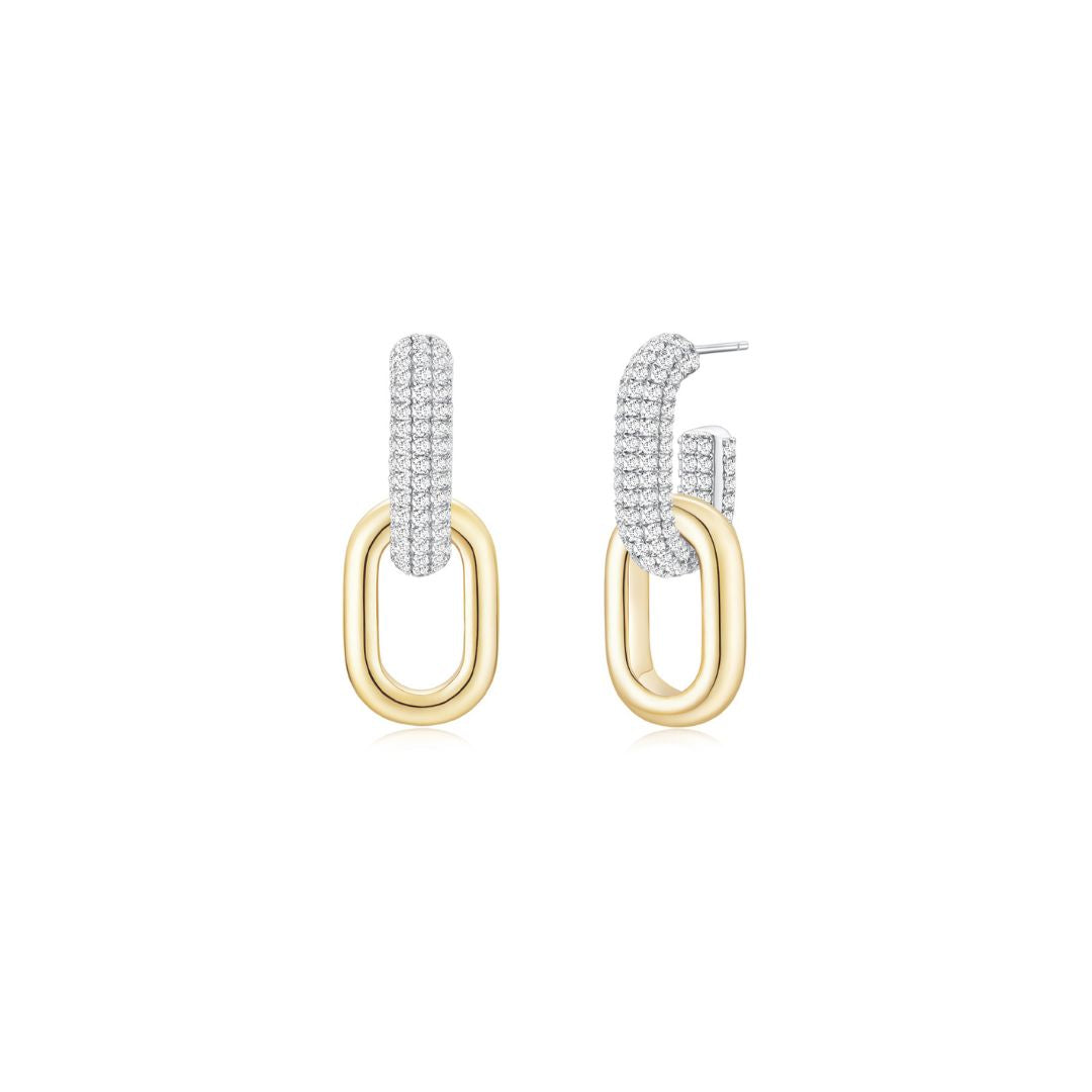 Cloud Puff Detachable Link Earrings (Pave + Gold) (Old Setting) - Eclat by Oui
