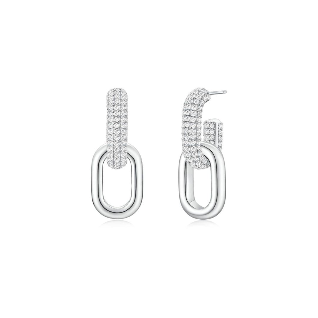 Detachable Cloud Link Earrings (Pave+ Gold) - Eclat by Oui