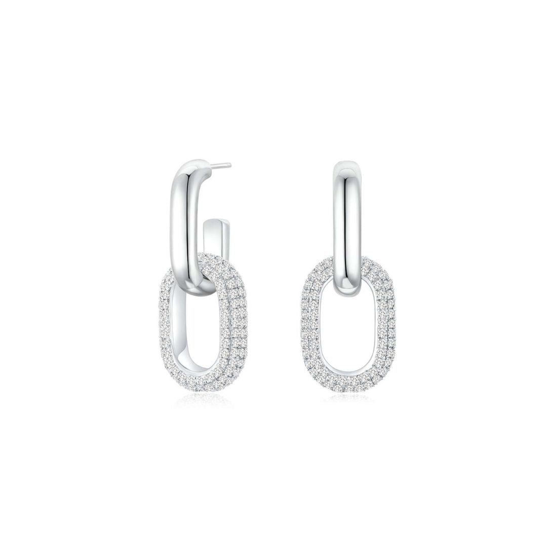 Detachable Cloud Link Earrings (Gold + Pave) - Eclat by Oui