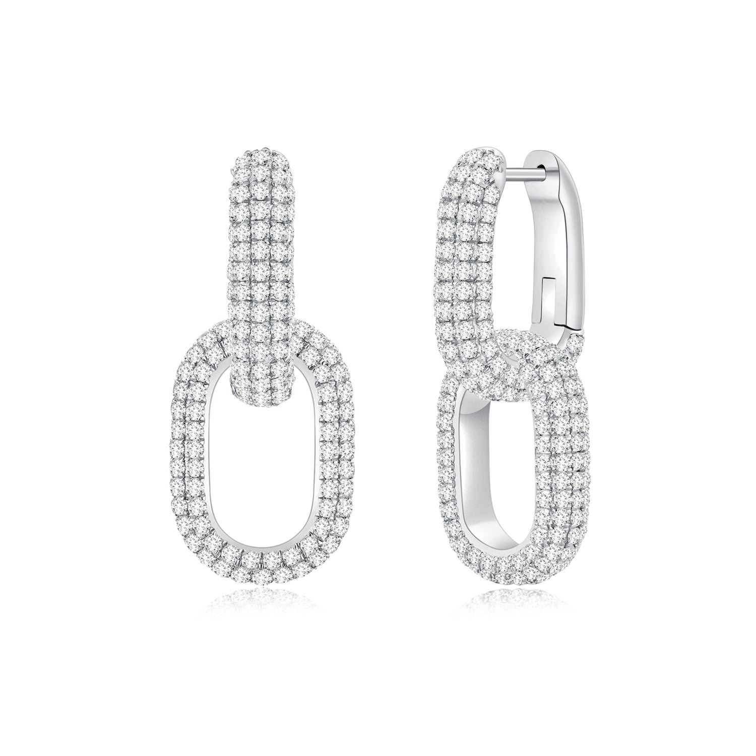 Cloud Puff® Detachable Link Earrings (Pave + Pave) (New Setting) - Éclat by Oui