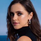 Cloud Puff® Detachable Link Earrings (Pave + Pave) (Model) - Éclat by Oui