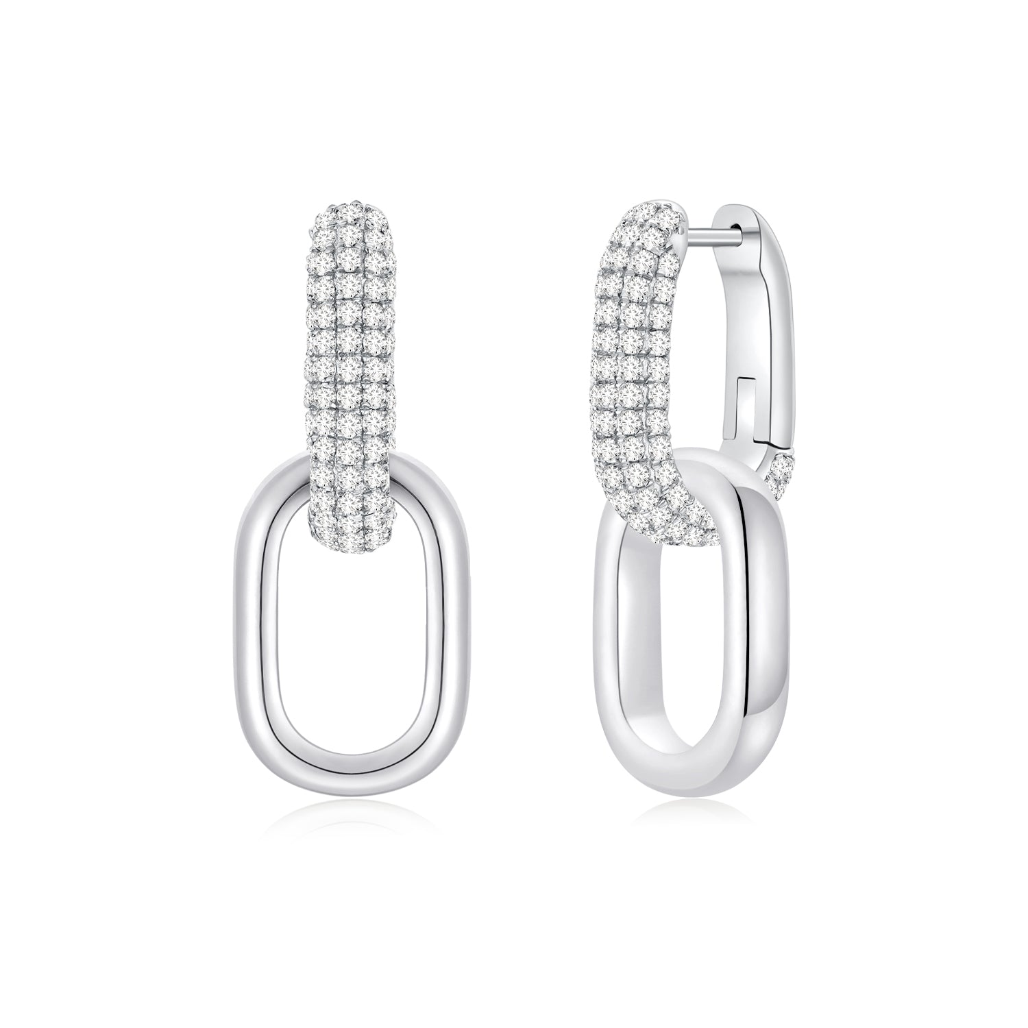 Cloud Puff® Detachable Link Earrings (Pave + WG) (New Setting) - Éclat by Oui