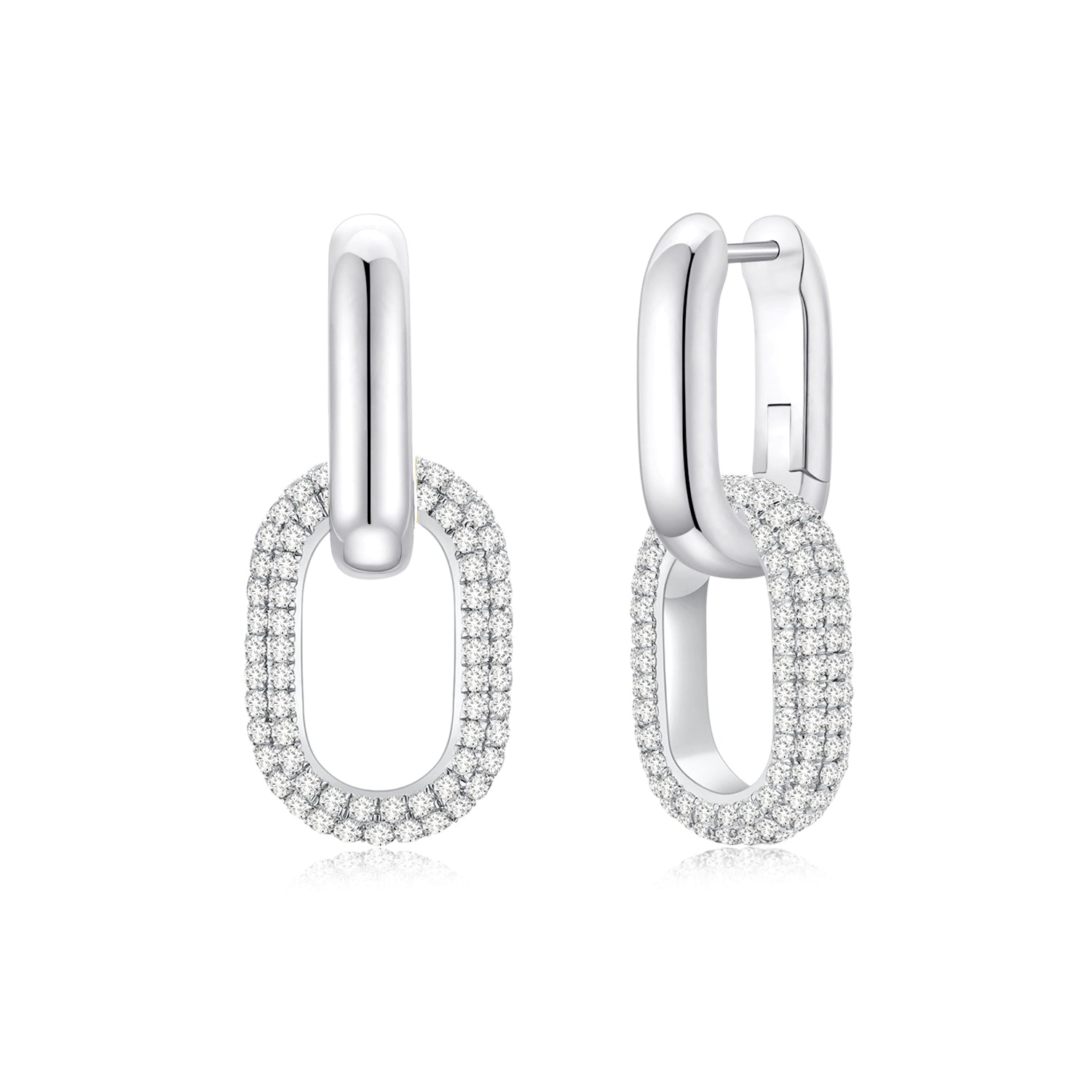 Cloud Puff® Detachable Link Earrings (WG + Pave) (New Setting) - Éclat by Oui