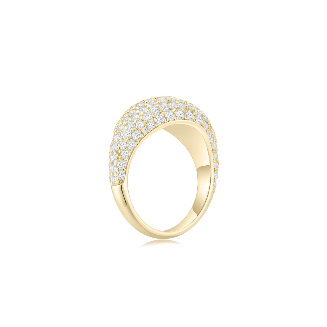 Cloud Puff® Dome Pave Ring YG (Side) - Éclat by Oui