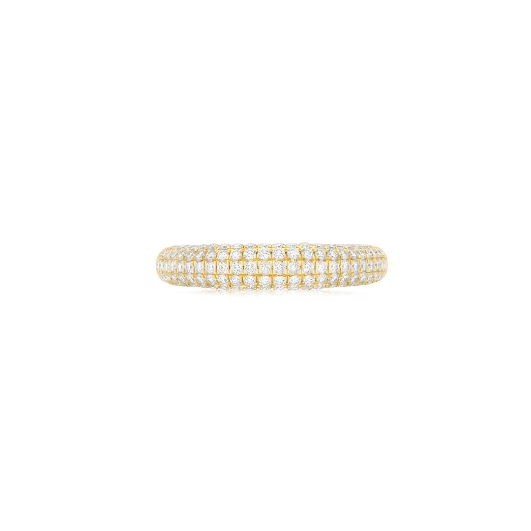 Cloud Puff® Pave Ring (3.7mm) YG (Front) - Éclat by Oui