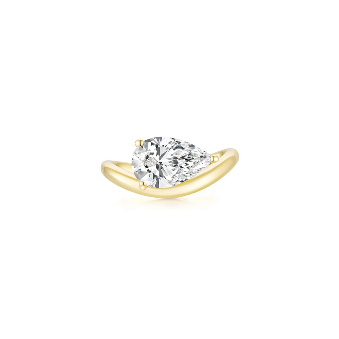 Cloud Puff® Solitaire Ring YG (Front) - Éclat by Oui