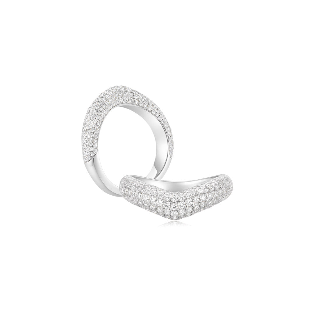 Cloud Puff® V Pave Ring WG (Both) - Éclat by Oui