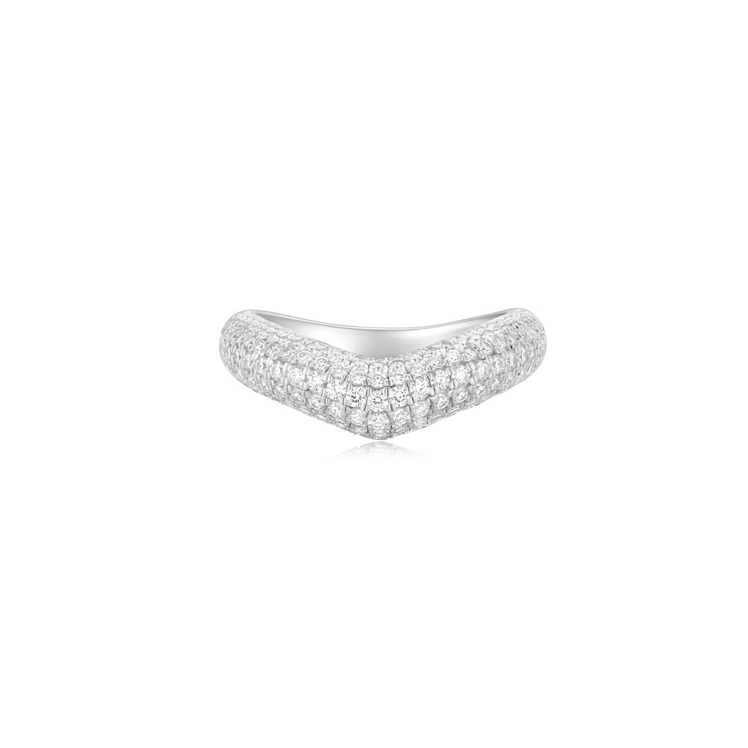 Cloud Puff® V Pave Ring WG (Front) - Éclat by Oui