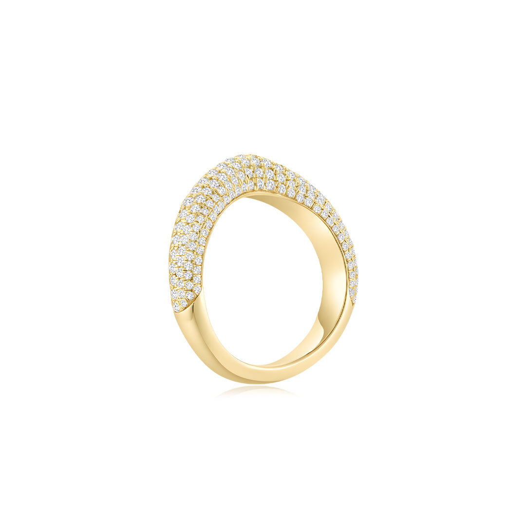 Cloud Puff® V Pave Ring YG (Side) - Éclat by Oui