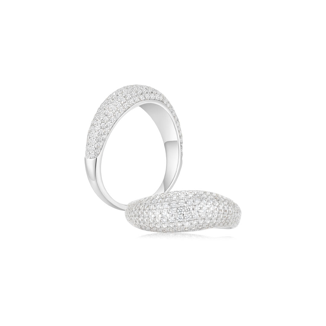 Cloud Puff® Wavy Pave Ring WG (Both) - Éclat by Oui