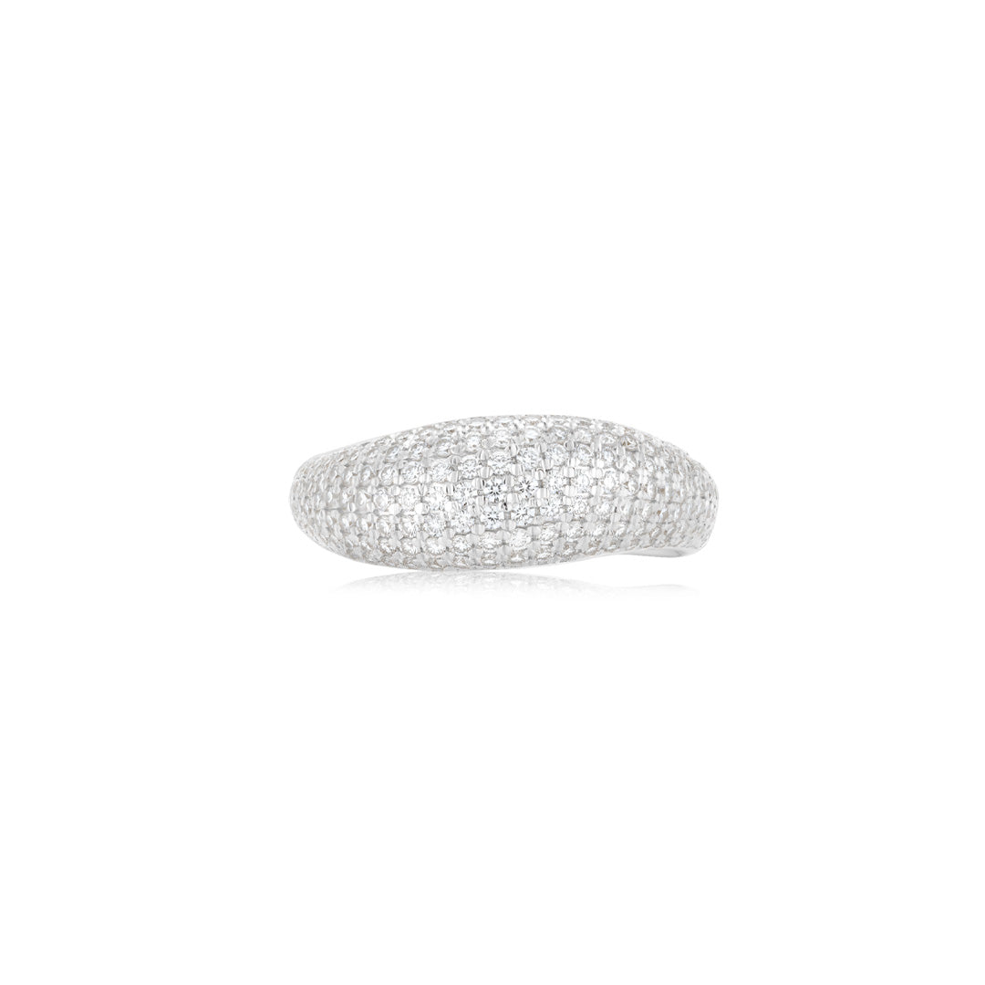 Cloud Puff® Wavy Pave Ring WG (Front) - Éclat by Oui