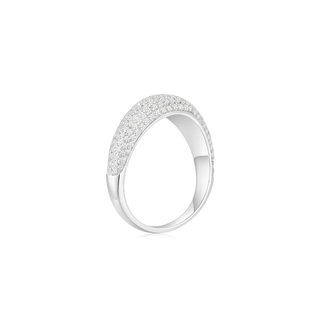 Cloud Puff® Wavy Pave Ring WG (Side) - Éclat by Oui