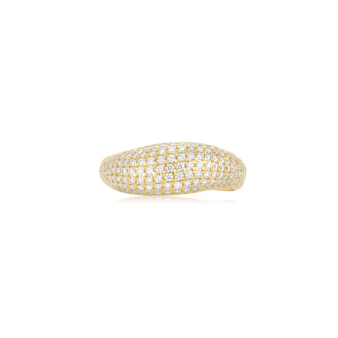 Cloud Puff® Wavy Pave Ring YG (Front) - Éclat by Oui