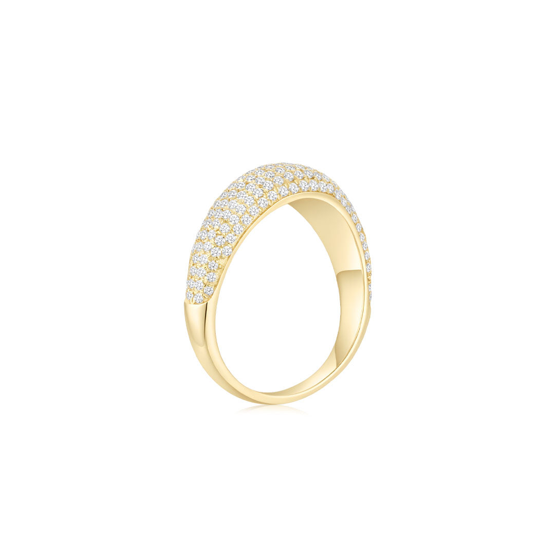 Cloud Puff® Wavy Pave Ring YG (Side) - Éclat by Oui