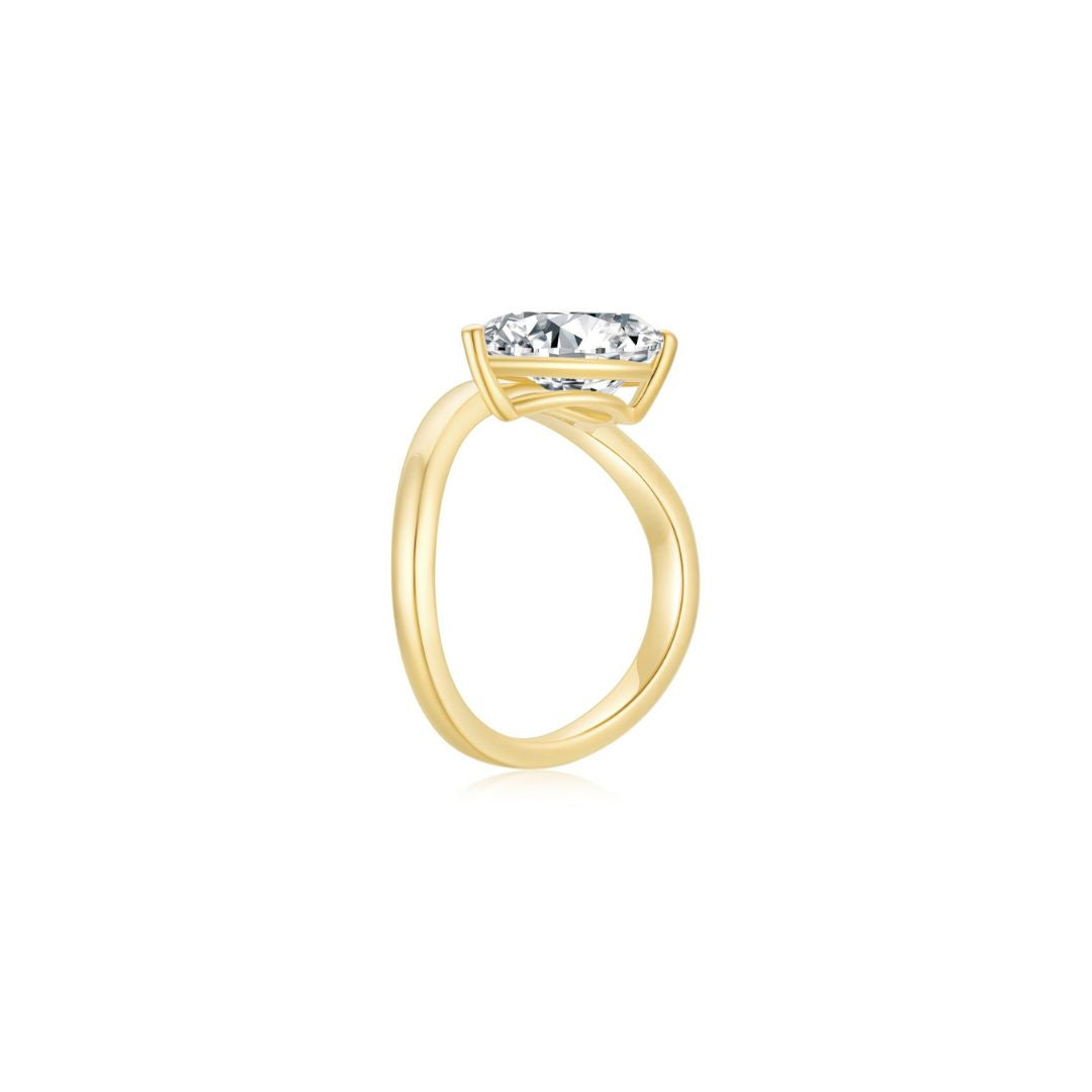 Cloud Solitaire Ring YG (Side) - Eclat by Oui