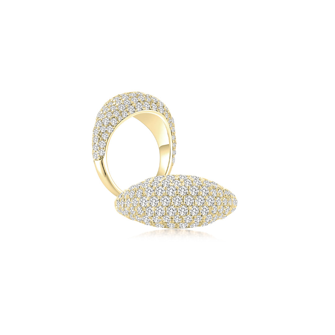 Cloud Puff® Dome Pave Ring YG (Both) - Eclat by Oui
