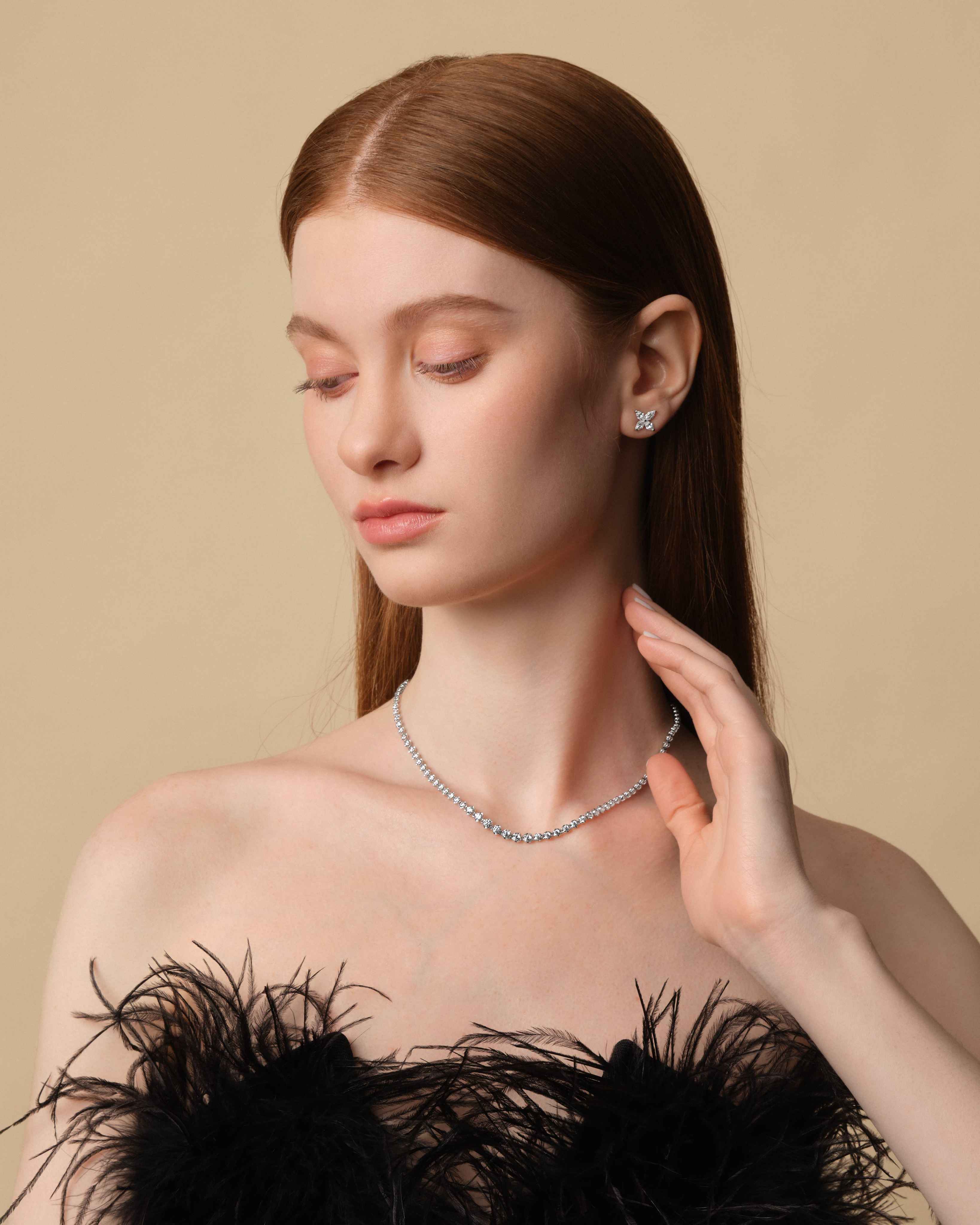 Riveria Tennis Necklace (Model) - Eclat by Oui