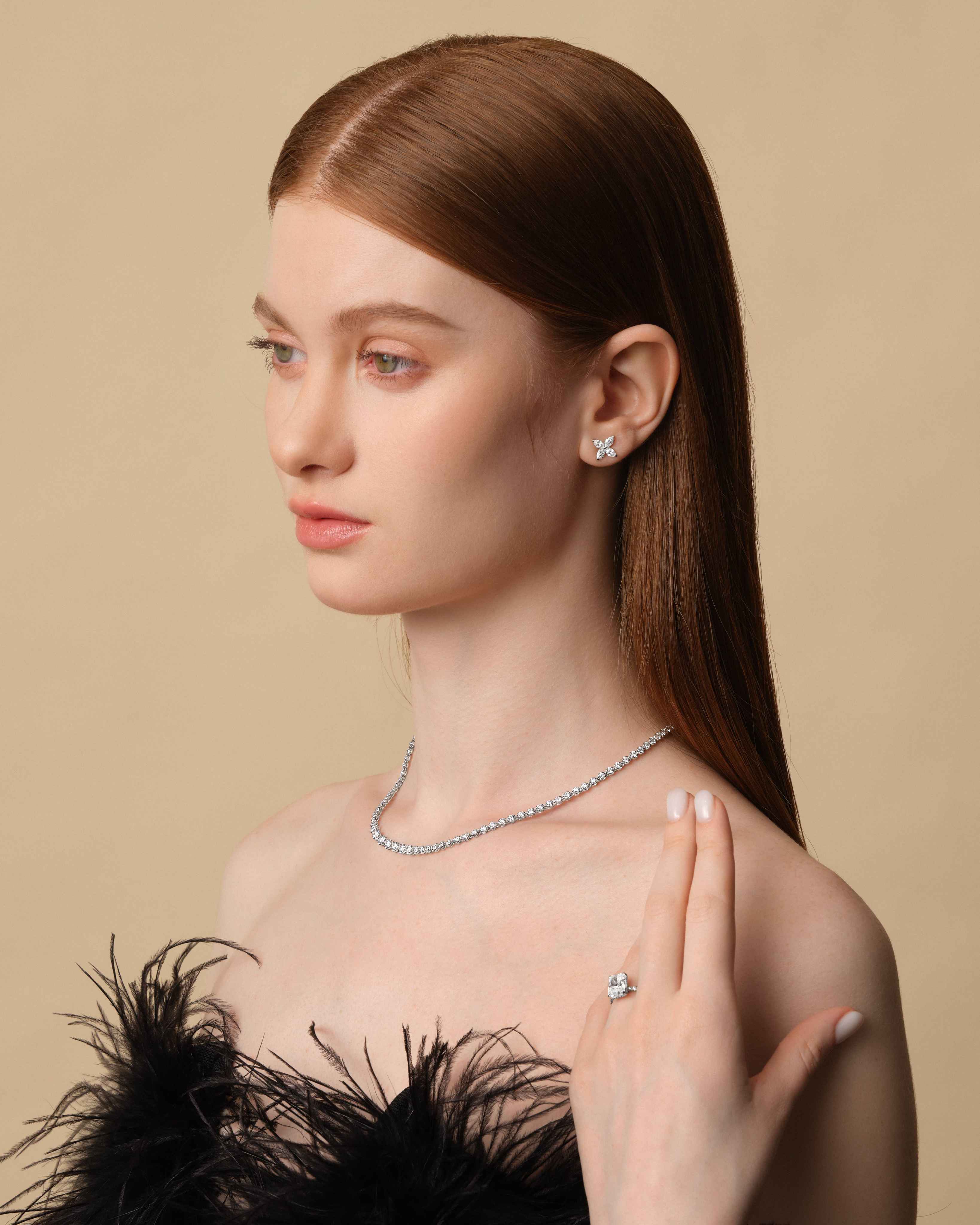 Riveria Tennis Necklace (Model) - Eclat by Oui