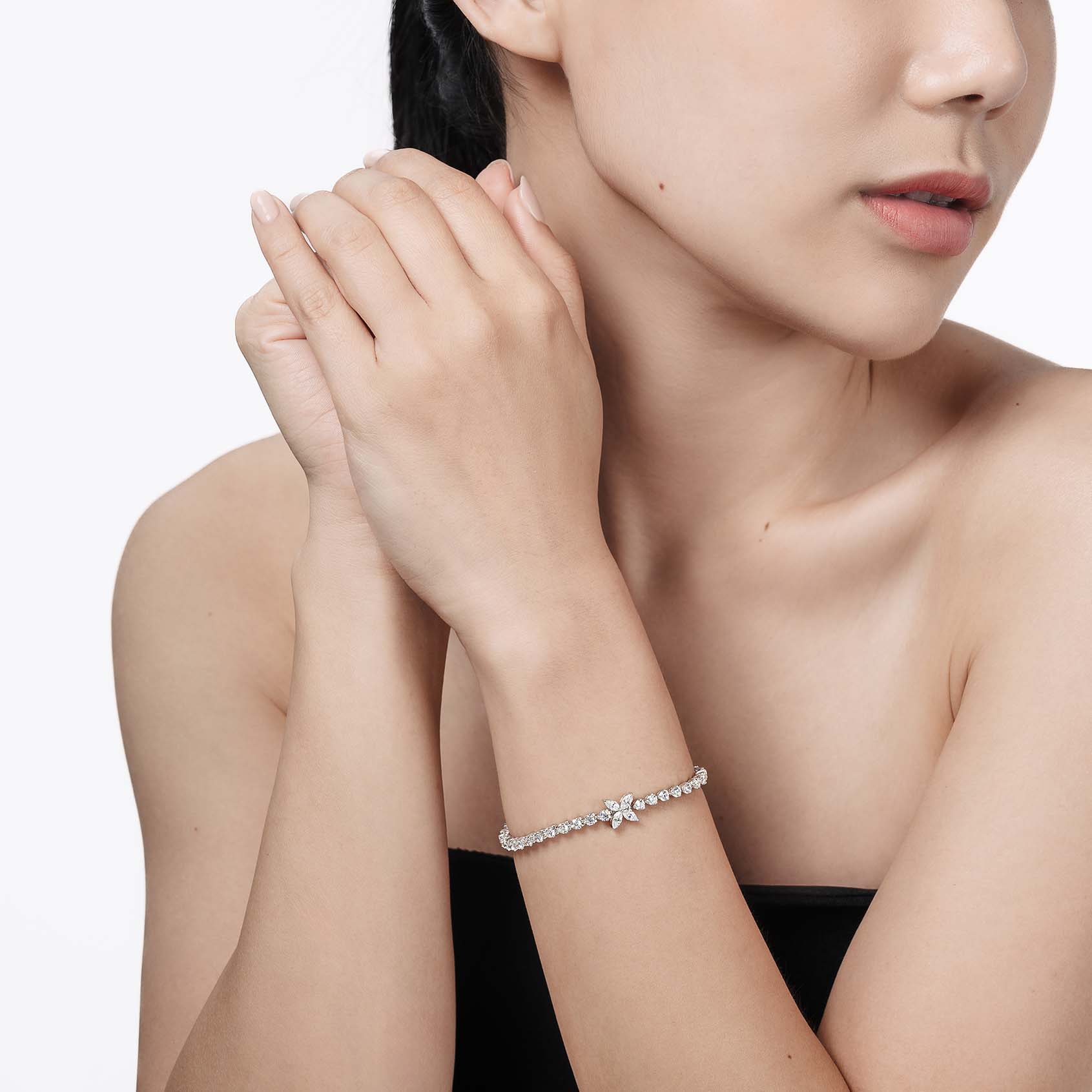 Cluster Marquise Tennis Bracelet (Model) - Eclat by Oui