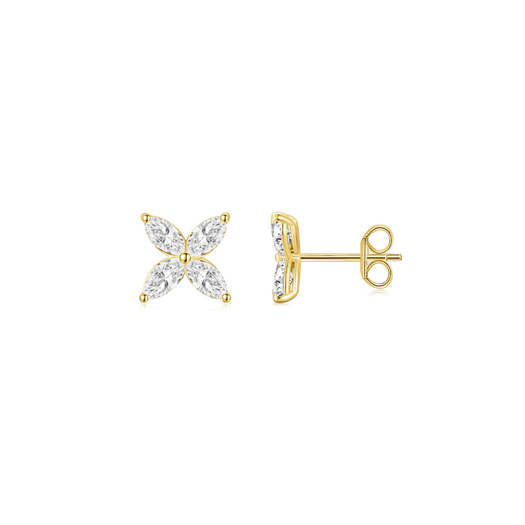 Cluster Marquise Earstud YG - Éclat by Oui