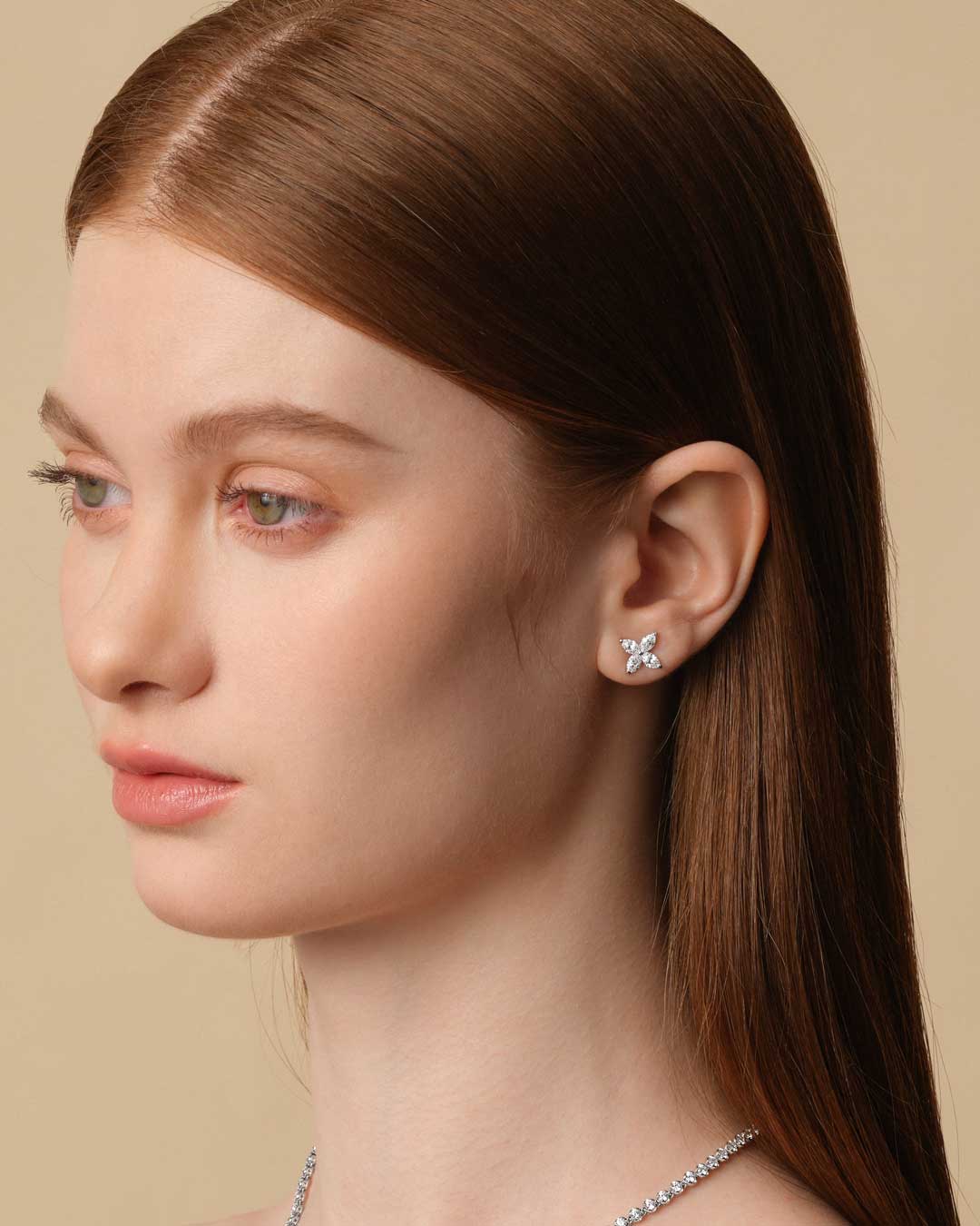 Cluster Marquise Ear Studs Mini 0.25CT (Model) - Eclat by Oui