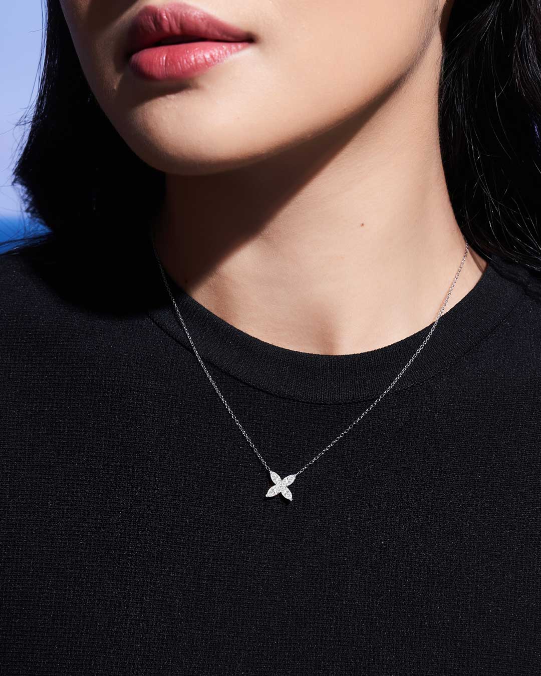 Cluster Marquise Necklace (Model) - Eclat by Oui