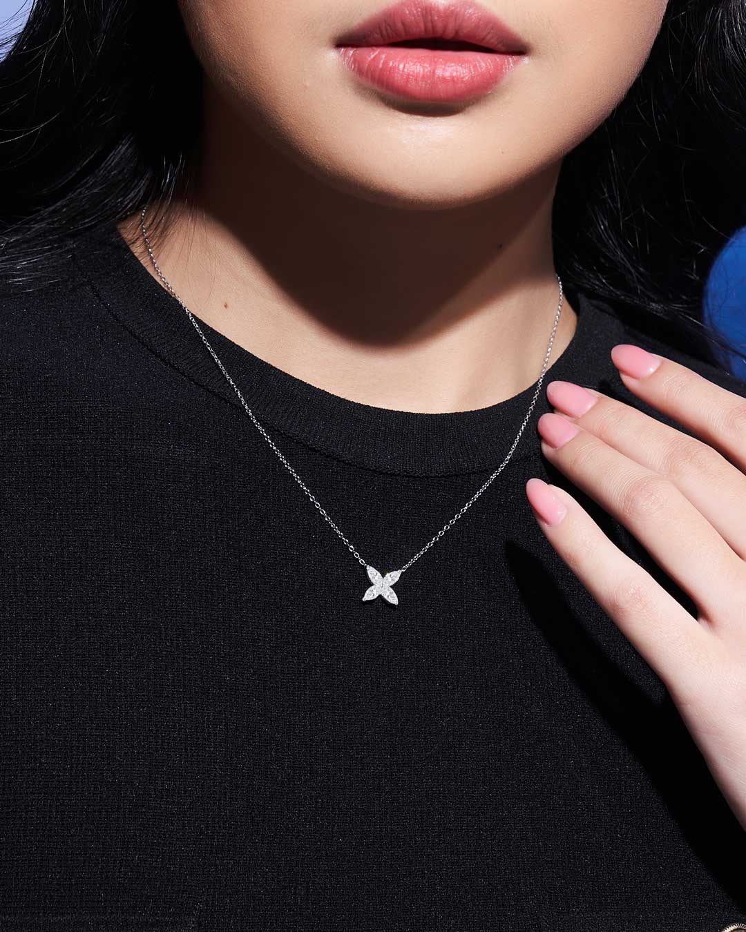 Cluster Marquise Necklace (Model) - Eclat by Oui