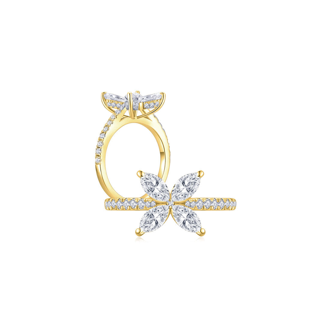 Cluster Marquise Ring YG (Both) - Éclat by Oui