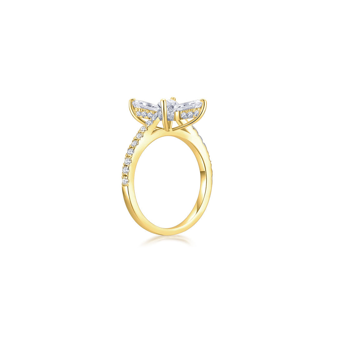 Cluster Marquise Ring YG (Side) - Éclat by Oui
