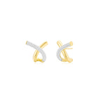 Crossroads Pave Earrings (Yellow Gold) - Eclat by Oui