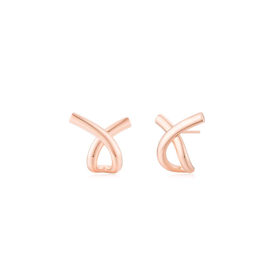 CrossRoads Earrings (Rose Gold) - Eclat by Oui