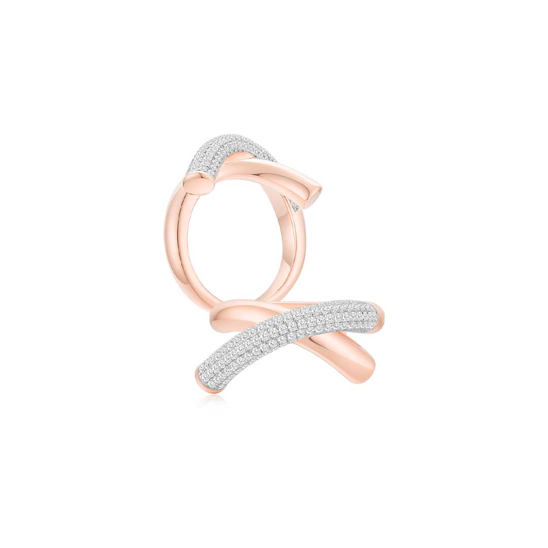 Crossroads Pave Ring RG (Both) - Eclat by Oui