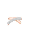 Crossroads Pave Ring RG (Front) - Eclat by Oui