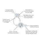 Diana Round Solitaire Pave Ring (6 Prong) (Features) - Éclat by Oui