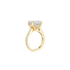 Diana Round Solitaire Pave Ring (4 Prong) YG (Side) - Éclat by Oui