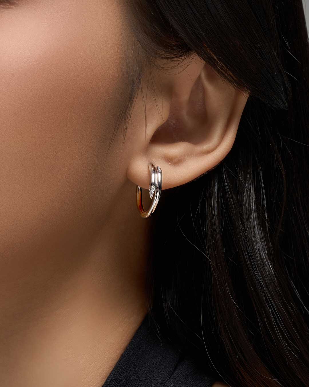 Double-Edged Earrings WG (Model) - Eclat by Oui