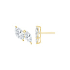 Double Marquise Step Ear Studs YG -Eclat by Oui