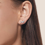 Double Marquise Step Ear Studs Small (Model) - Éclat by Oui