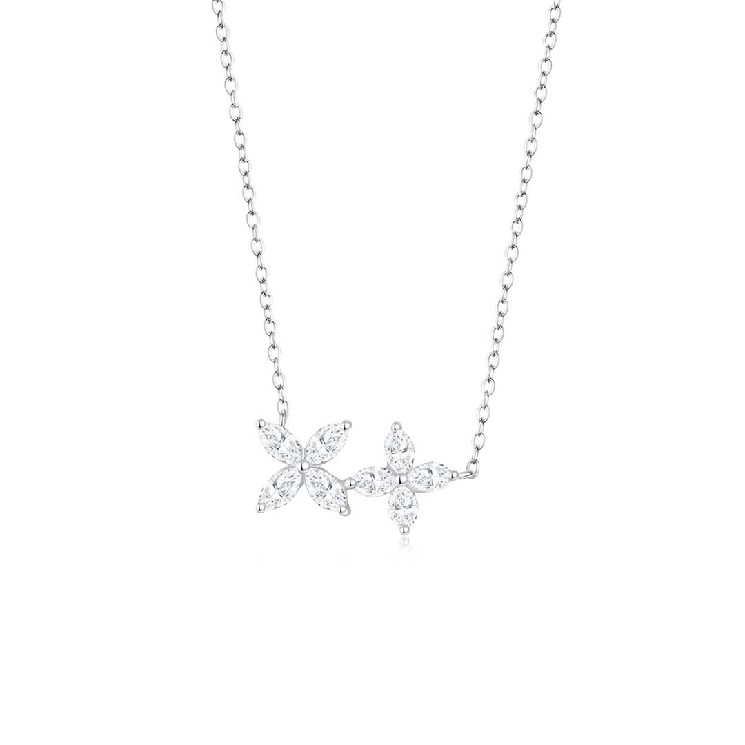 Double Cluster Marquise Necklace WG - Éclat bu Oui