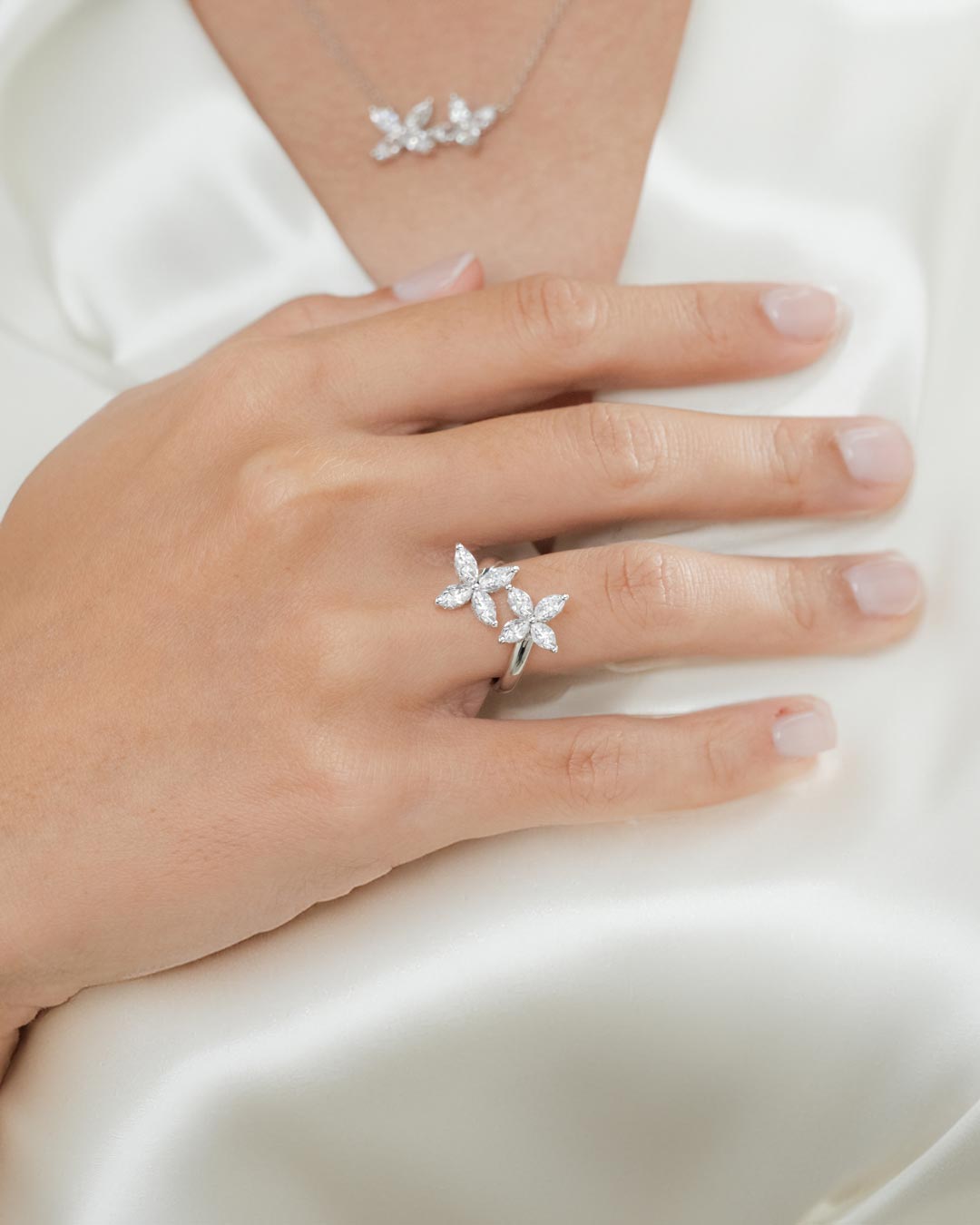 Double Cluster Marquise Ring (Model 2) - Éclat by Oui
