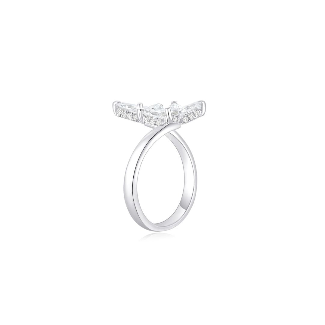 Double Cluster Marquise Ring WG (Side) - Éclat by Oui