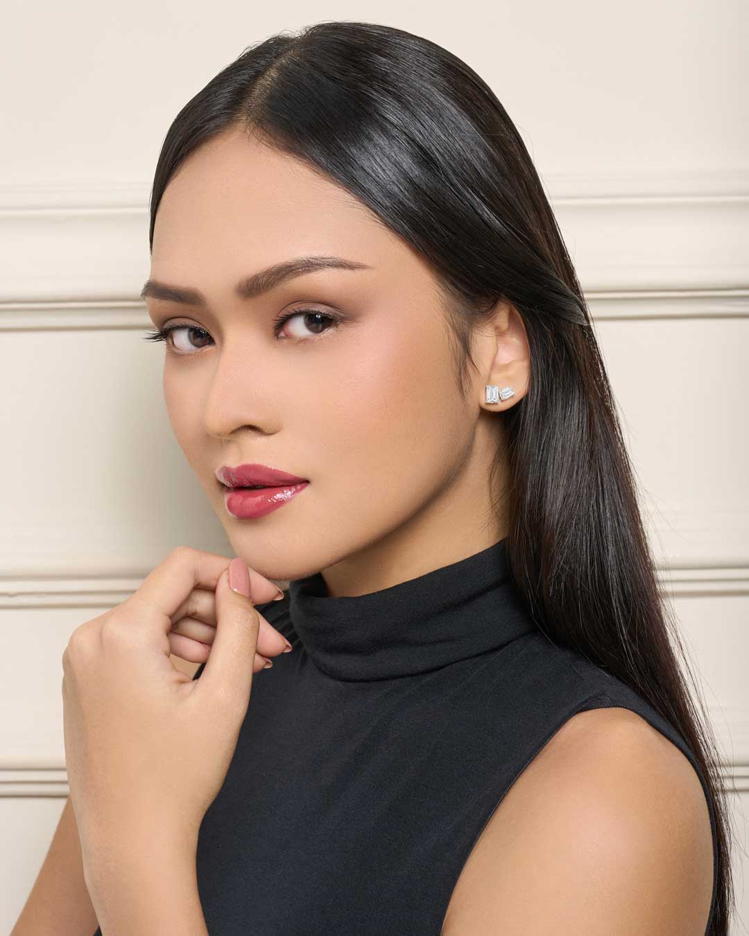 Double Emerald Ear Climbers (Model) - Éclat by Oui
