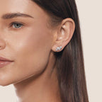 Double Marquise Step Ear Studs Small (Model) - Eclat by Oui