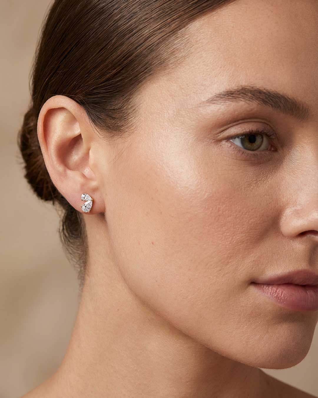 Double Pear Ear Studs (AI Model) - Éclat by Oui