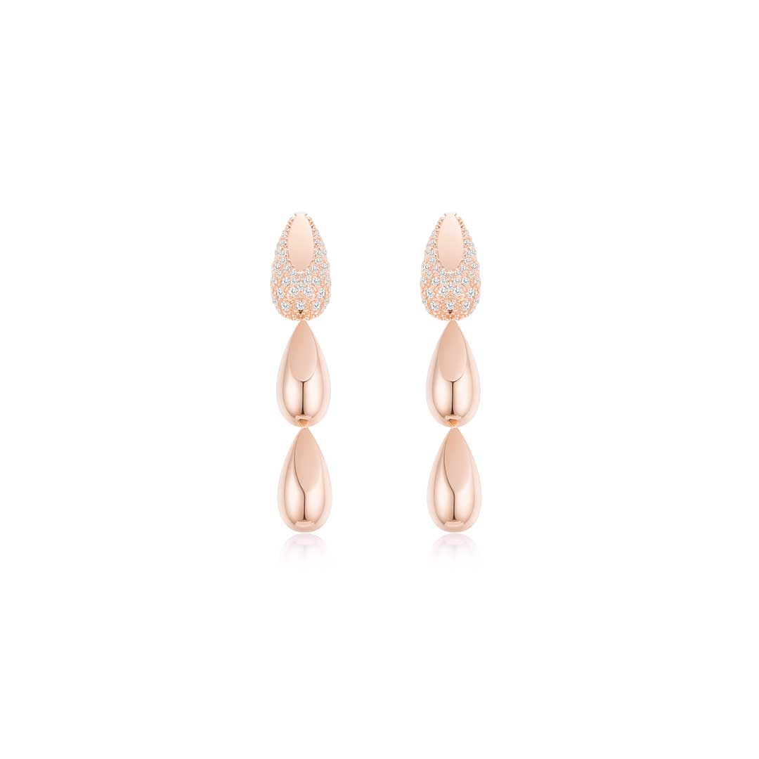 Dripping Gold Pave Earrings RG - Eclat by Oui