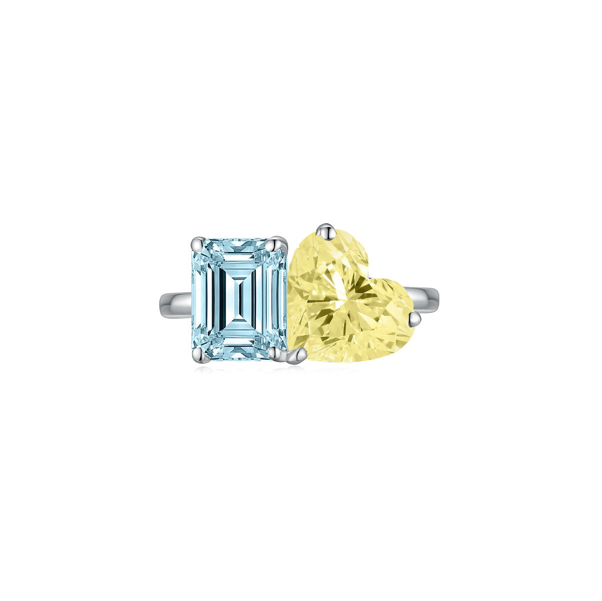 Toi et Moi Emerald Heart Coloured Birth stones Mar and Nov - Eclat by Oui